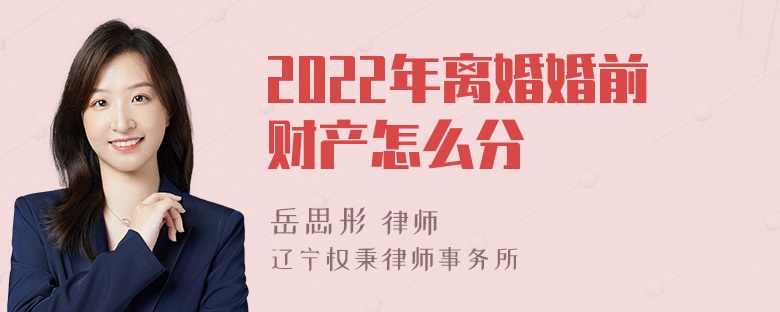 2022年离婚婚前财产怎么分