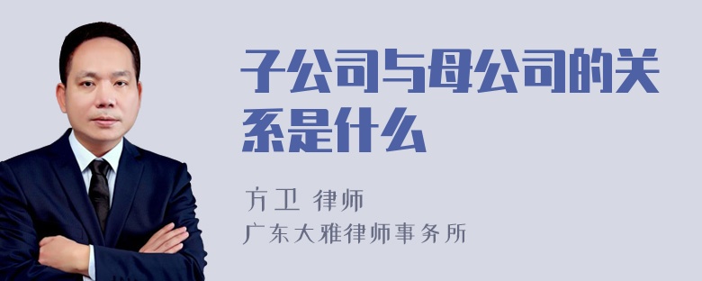 子公司与母公司的关系是什么