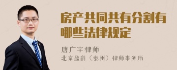 房产共同共有分割有哪些法律规定