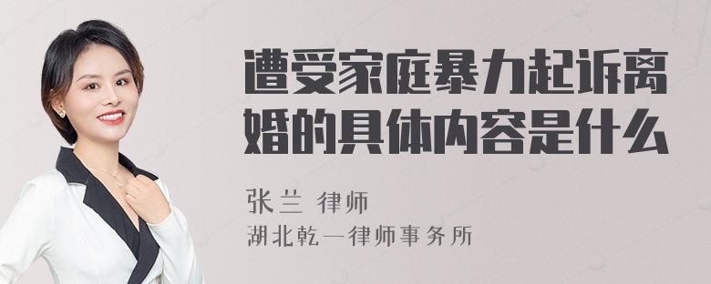 遭受家庭暴力起诉离婚的具体内容是什么