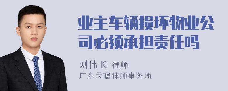 业主车辆损坏物业公司必须承担责任吗