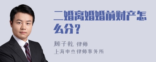 二婚离婚婚前财产怎么分？