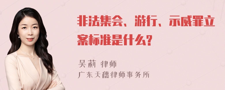 非法集会、游行、示威罪立案标准是什么?