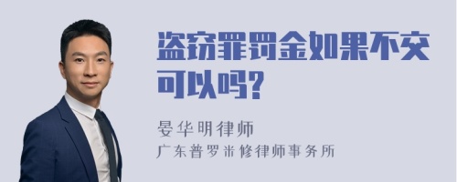 盗窃罪罚金如果不交可以吗?