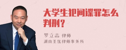 大学生犯间谍罪怎么判刑？