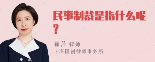 民事制裁是指什么呢?