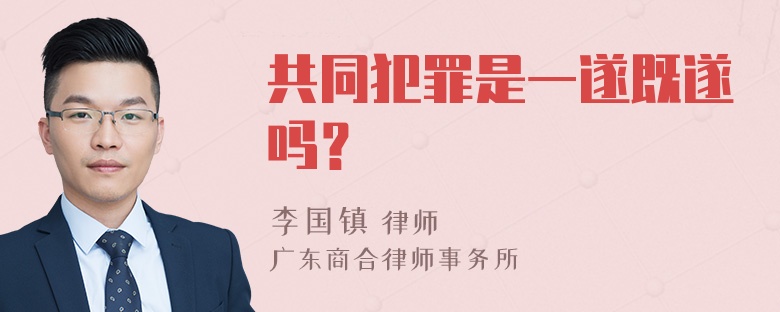 共同犯罪是一遂既遂吗？