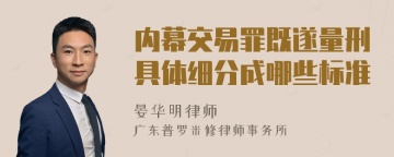 内幕交易罪既遂量刑具体细分成哪些标准