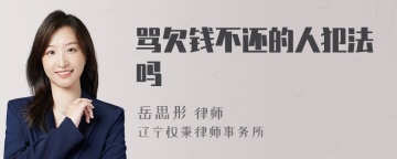 骂欠钱不还的人犯法吗