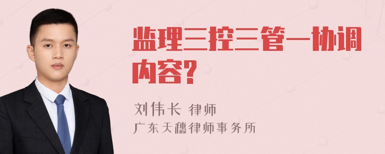 监理三控三管一协调内容?