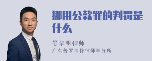 挪用公款罪的判罚是什么