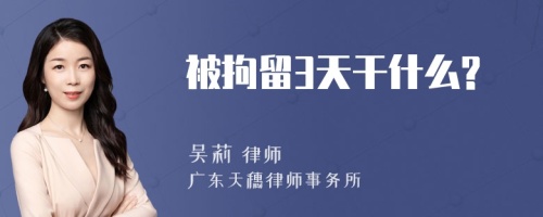 被拘留3天干什么?