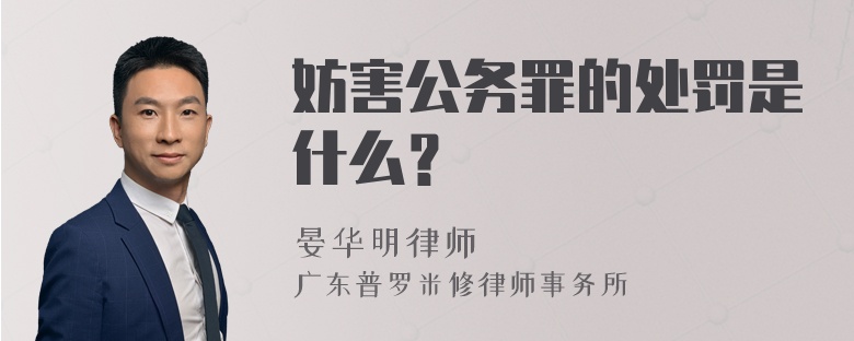 妨害公务罪的处罚是什么？