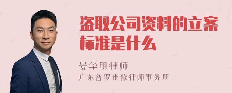 盗取公司资料的立案标准是什么