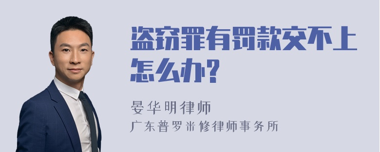 盗窃罪有罚款交不上怎么办?