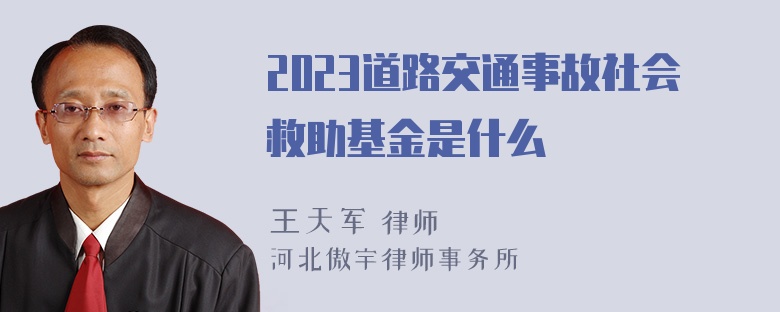 2023道路交通事故社会救助基金是什么