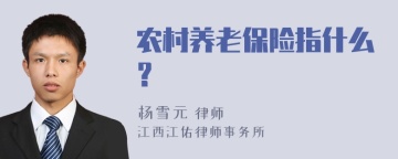 农村养老保险指什么？