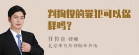 判拘役的罪犯可以保释吗？