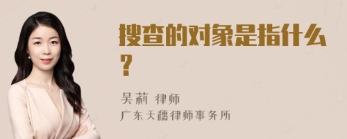 搜查的对象是指什么？