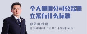 个人挪用公司公款罪立案有什么标准