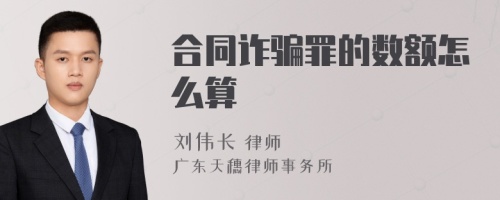 合同诈骗罪的数额怎么算