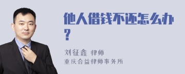 他人借钱不还怎么办？