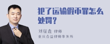 犯了运输假币罪怎么处罚？