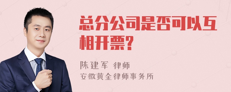 总分公司是否可以互相开票?