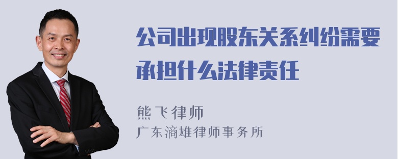 公司出现股东关系纠纷需要承担什么法律责任