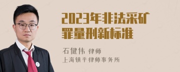 2023年非法采矿罪量刑新标准