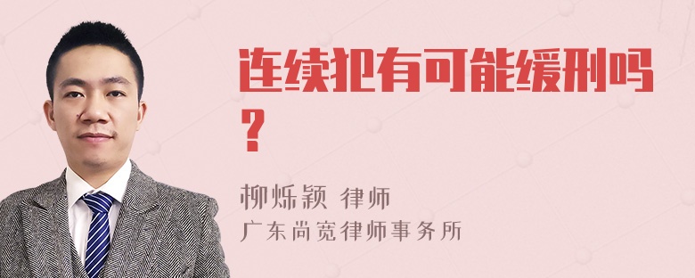 连续犯有可能缓刑吗？