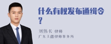 什么有权发布通缉令？