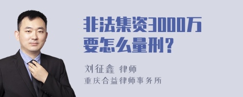 非法集资3000万要怎么量刑？