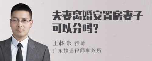 夫妻离婚安置房妻子可以分吗？