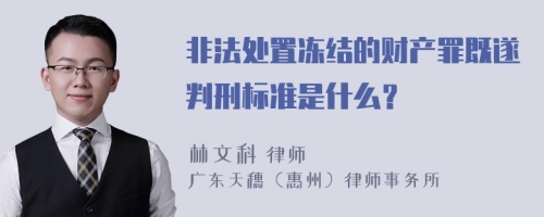 非法处置冻结的财产罪既遂判刑标准是什么？