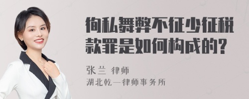 徇私舞弊不征少征税款罪是如何构成的?