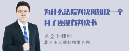 为什么法院判决离婚快一个月了还没有判决书