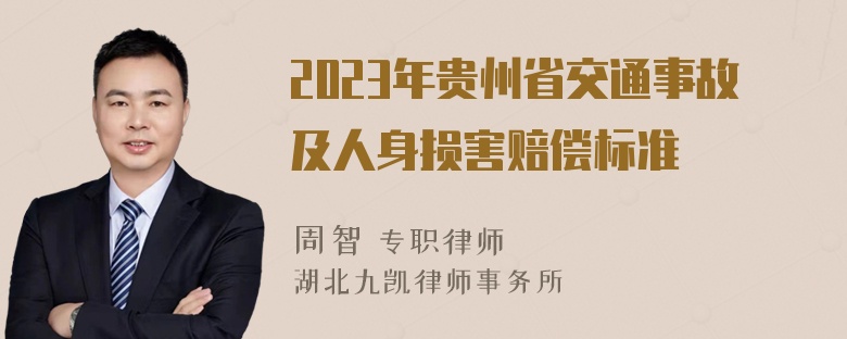 2023年贵州省交通事故及人身损害赔偿标准