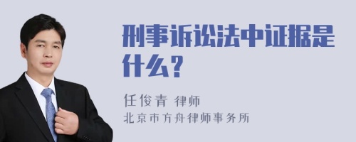 刑事诉讼法中证据是什么？