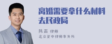 离婚需要拿什么材料去民政局