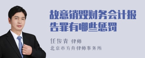 故意销毁财务会计报告罪有哪些惩罚