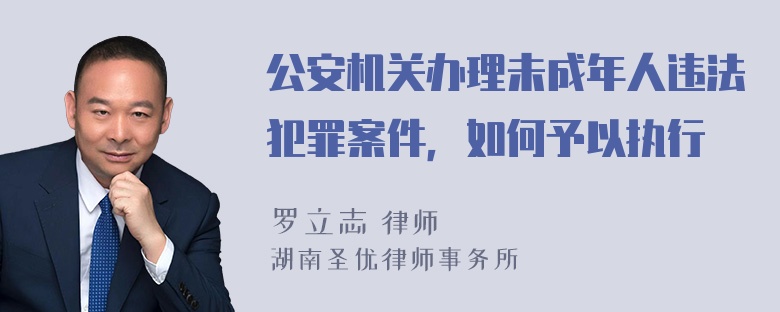 公安机关办理未成年人违法犯罪案件，如何予以执行