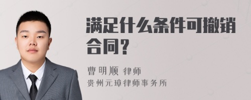 满足什么条件可撤销合同？