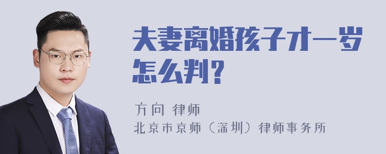 夫妻离婚孩子才一岁怎么判？