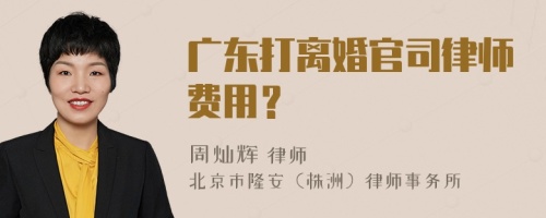 广东打离婚官司律师费用？