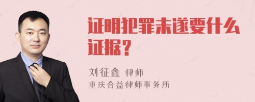 证明犯罪未遂要什么证据？