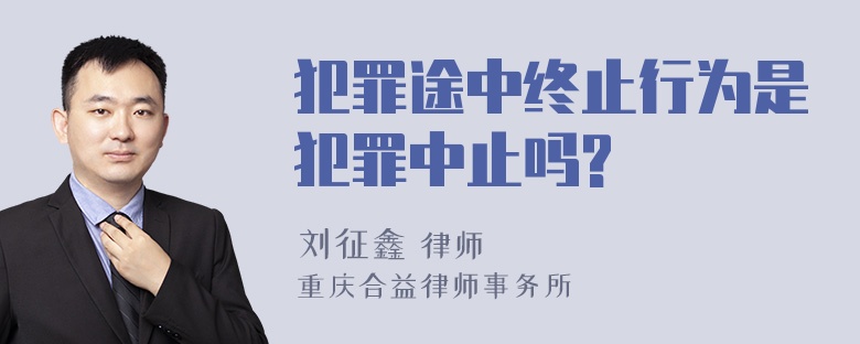 犯罪途中终止行为是犯罪中止吗?