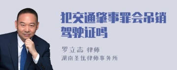 犯交通肇事罪会吊销驾驶证吗