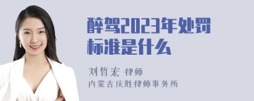 醉驾2023年处罚标准是什么