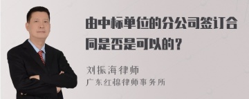 由中标单位的分公司签订合同是否是可以的？